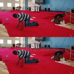 Red Church Carpets. Plain Altar Installation