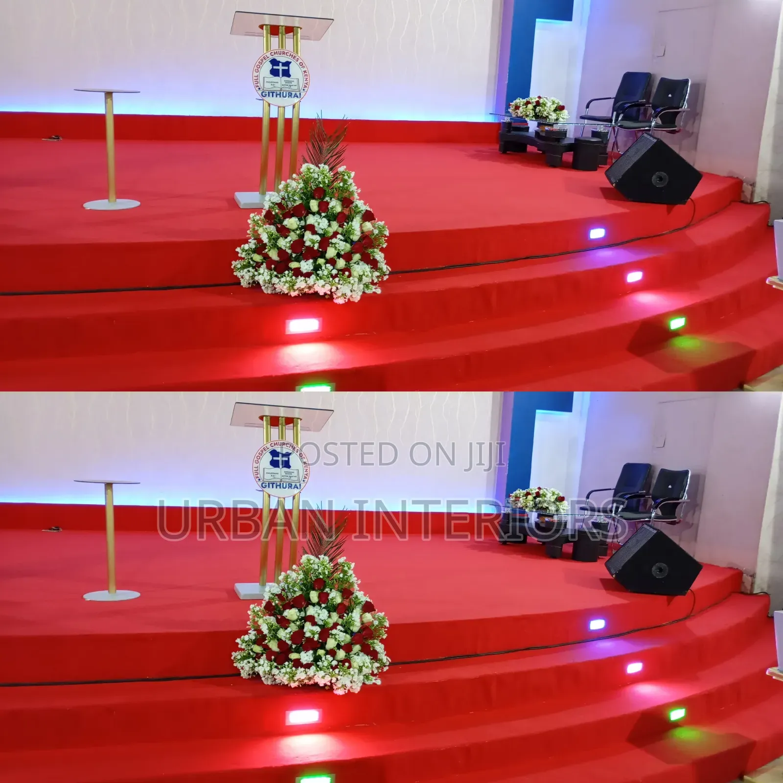 Red Church Altar Carpets. 4m Constant Width