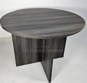 Boardroom Tables:Modern Grey Oak Round Meeting Room Table
