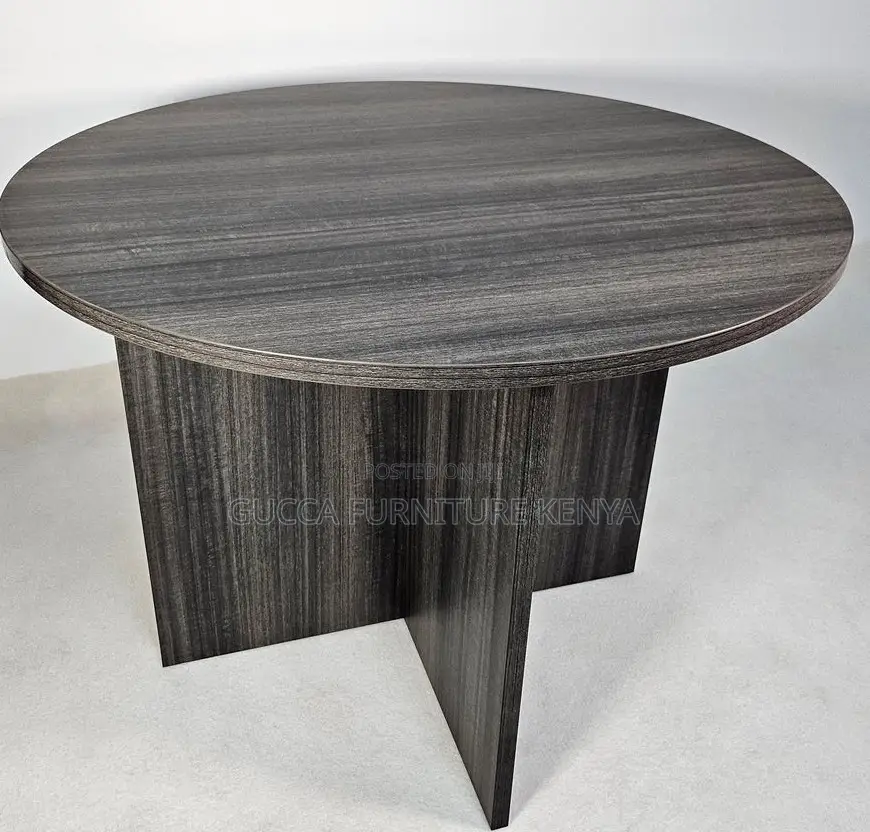 Boardroom Tables:Modern Grey Oak Round Meeting Room Table