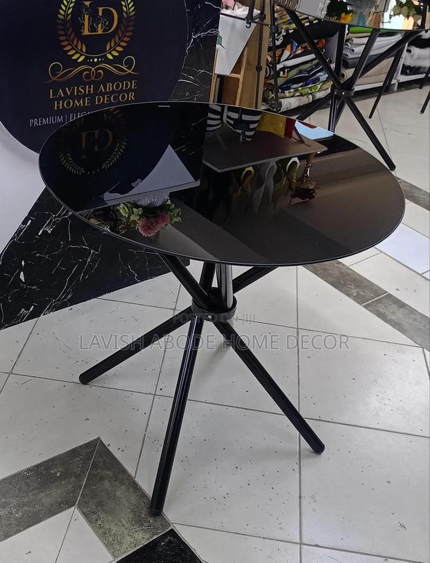 Tempered Glass Round Dining Table - Black - thumbnail 2