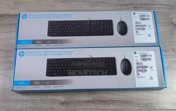 Hp Wired Desktop 320mk Combo Mouse and Keyboard - Black - main view