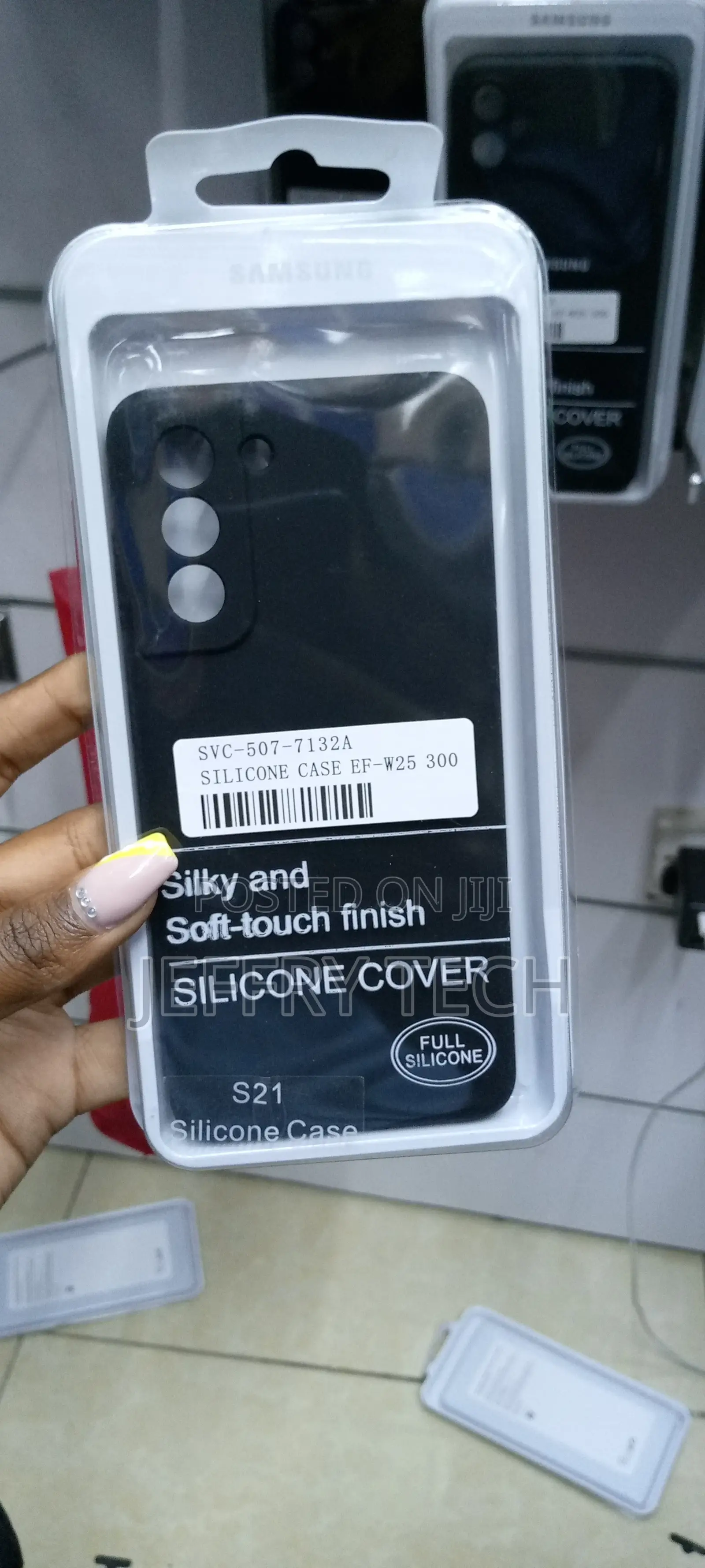 Silicon Rubber Phone Cover for Samsung S21 Black