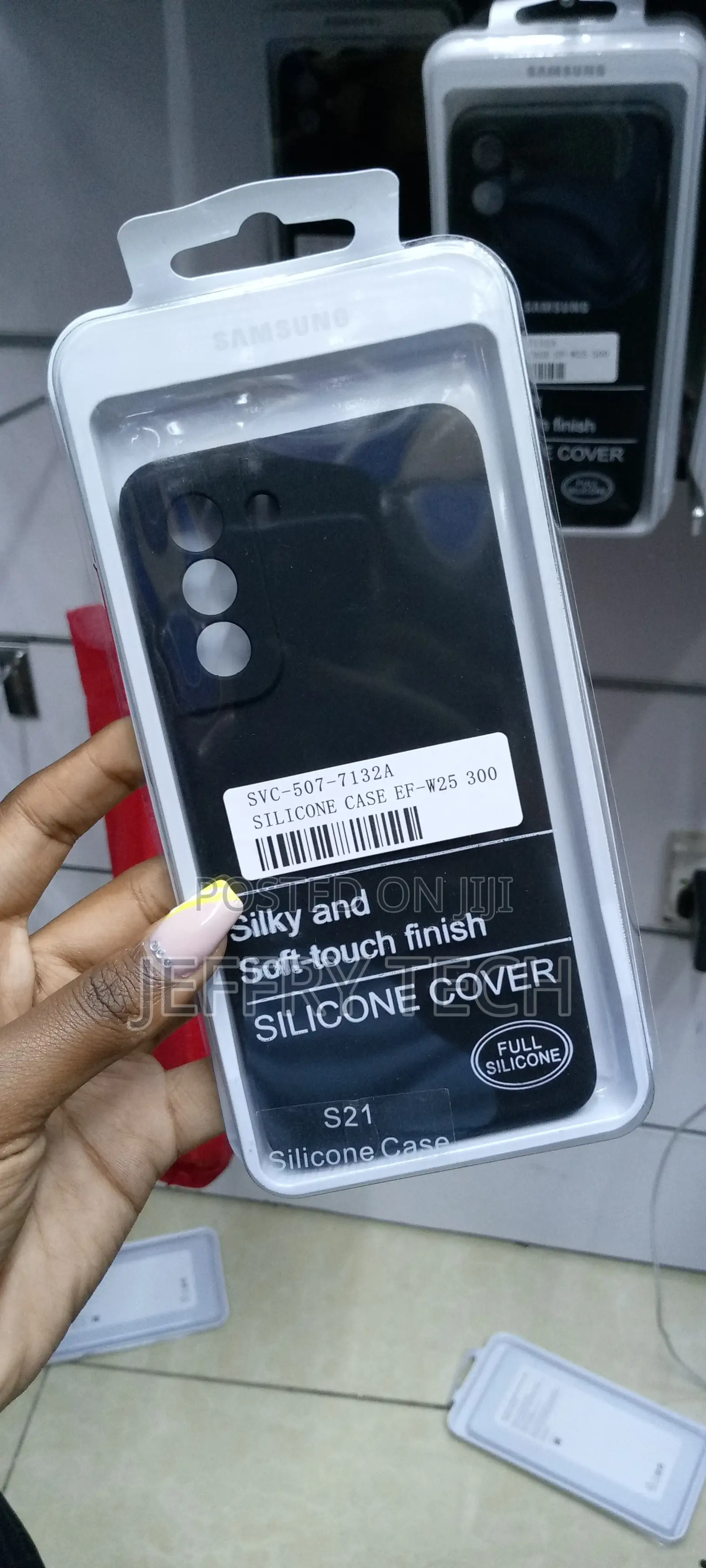 Silicon Rubber Phone Cover for Samsung S21 Black