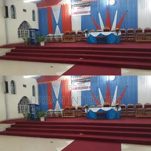 Wall to Wall Maroon Church Carpets. Staired Altar