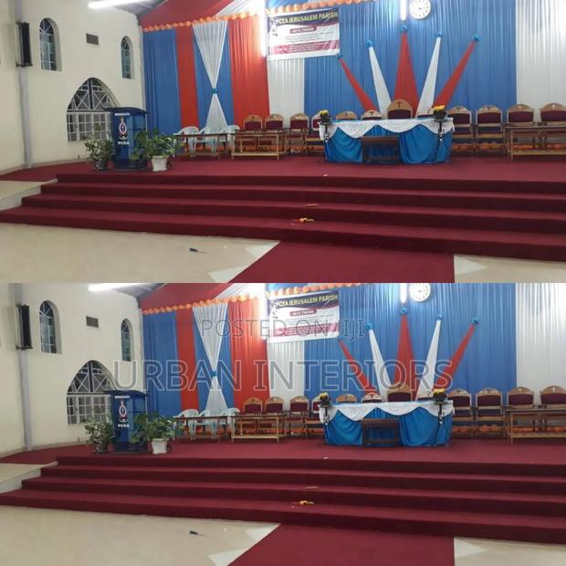 Wall to Wall Maroon Church Carpets. Staired Altar