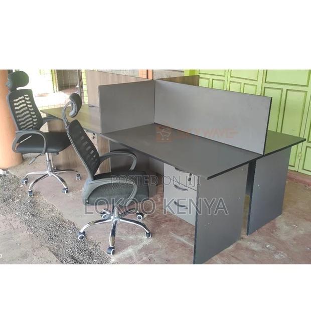 Office Desk: 4-Way Modern Office Workstation