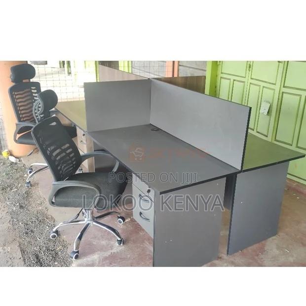 Office Desk: 4-Way Modern Office Workstation - thumbnail 2