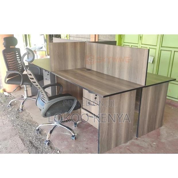 Office Desk: 4-Way Modern Office Workstation - thumbnail 4