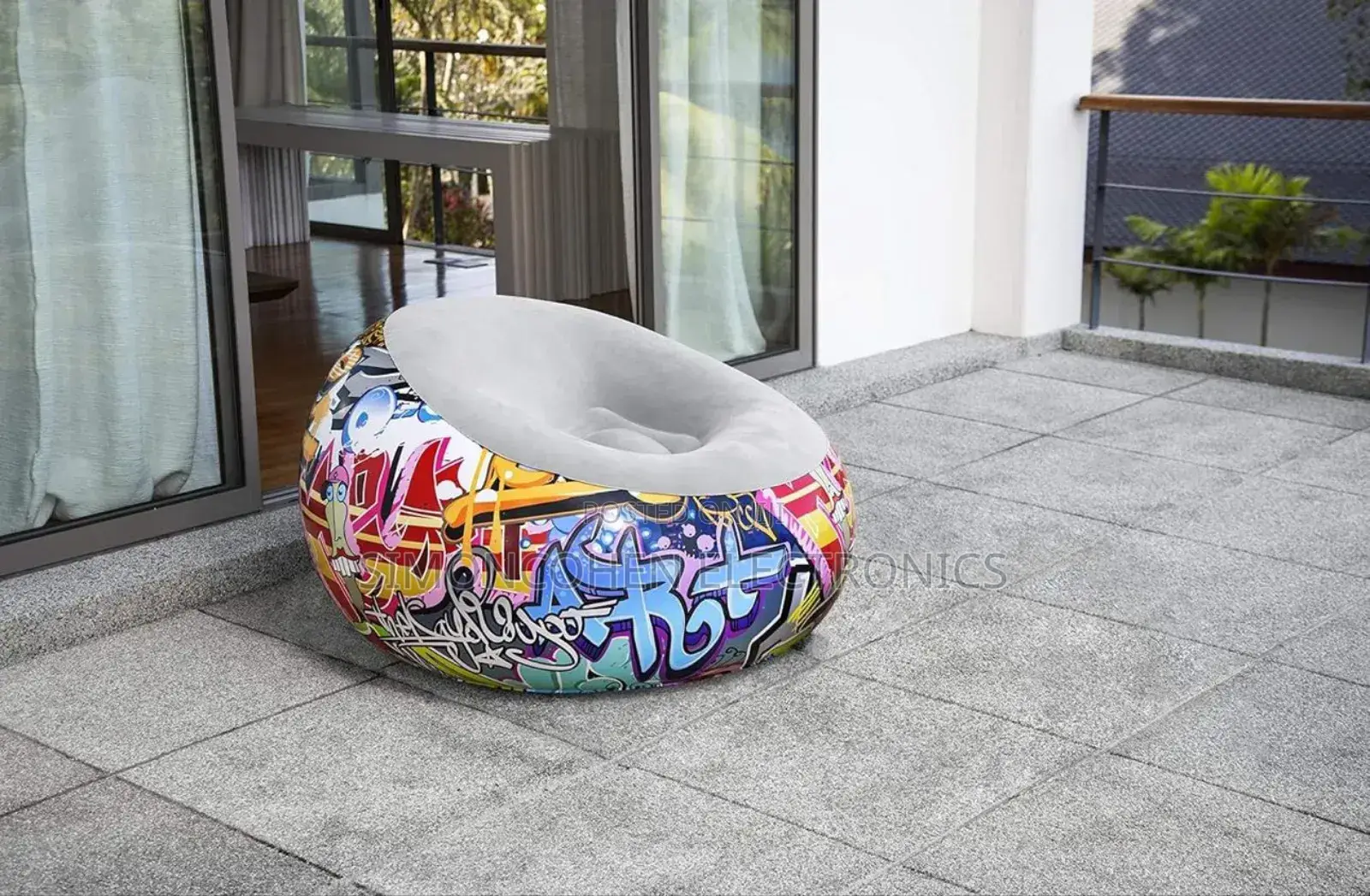 Graffiti Inflatable Bean Bag Airchair, Multi-Colour