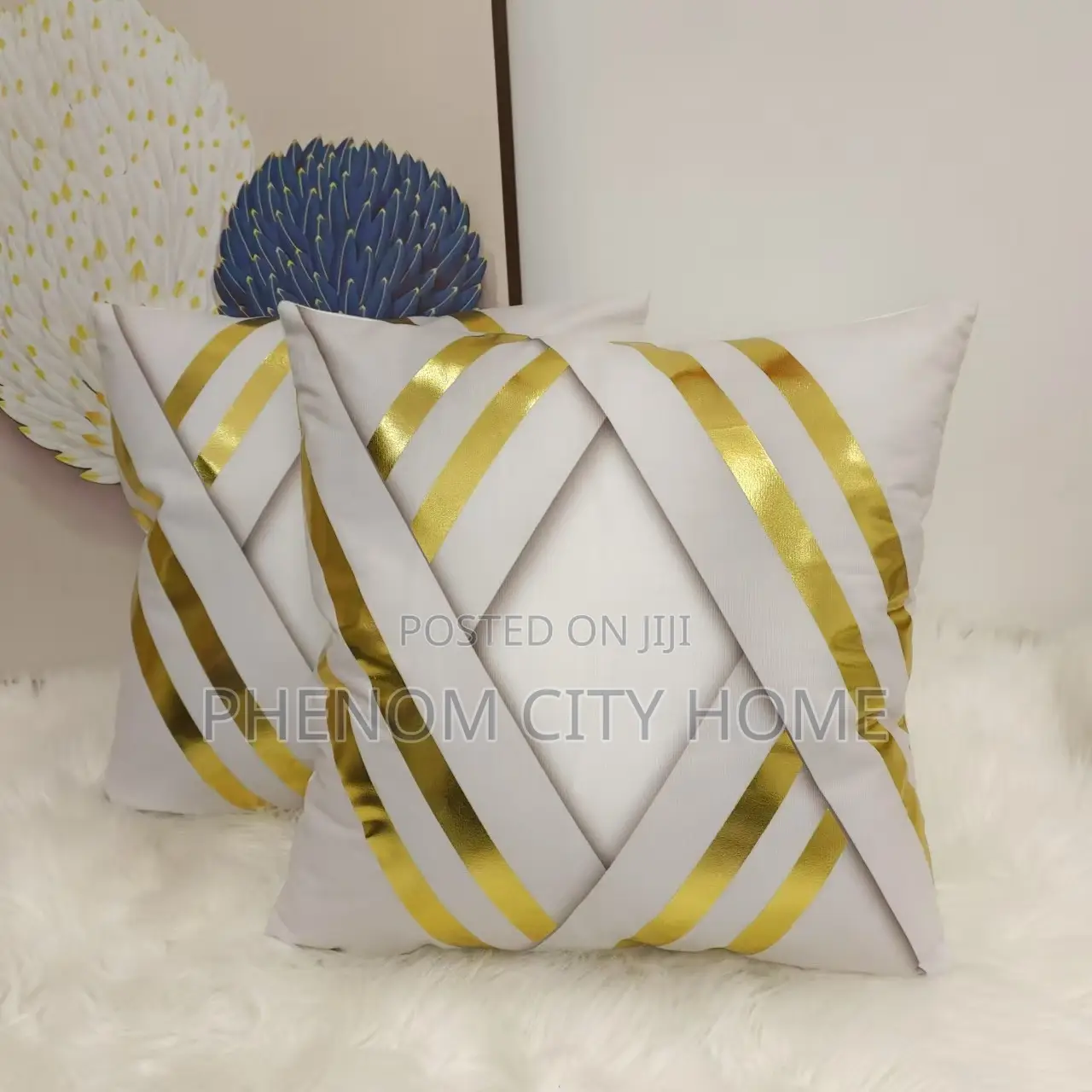 New Design Gold White Throwpillow Covers