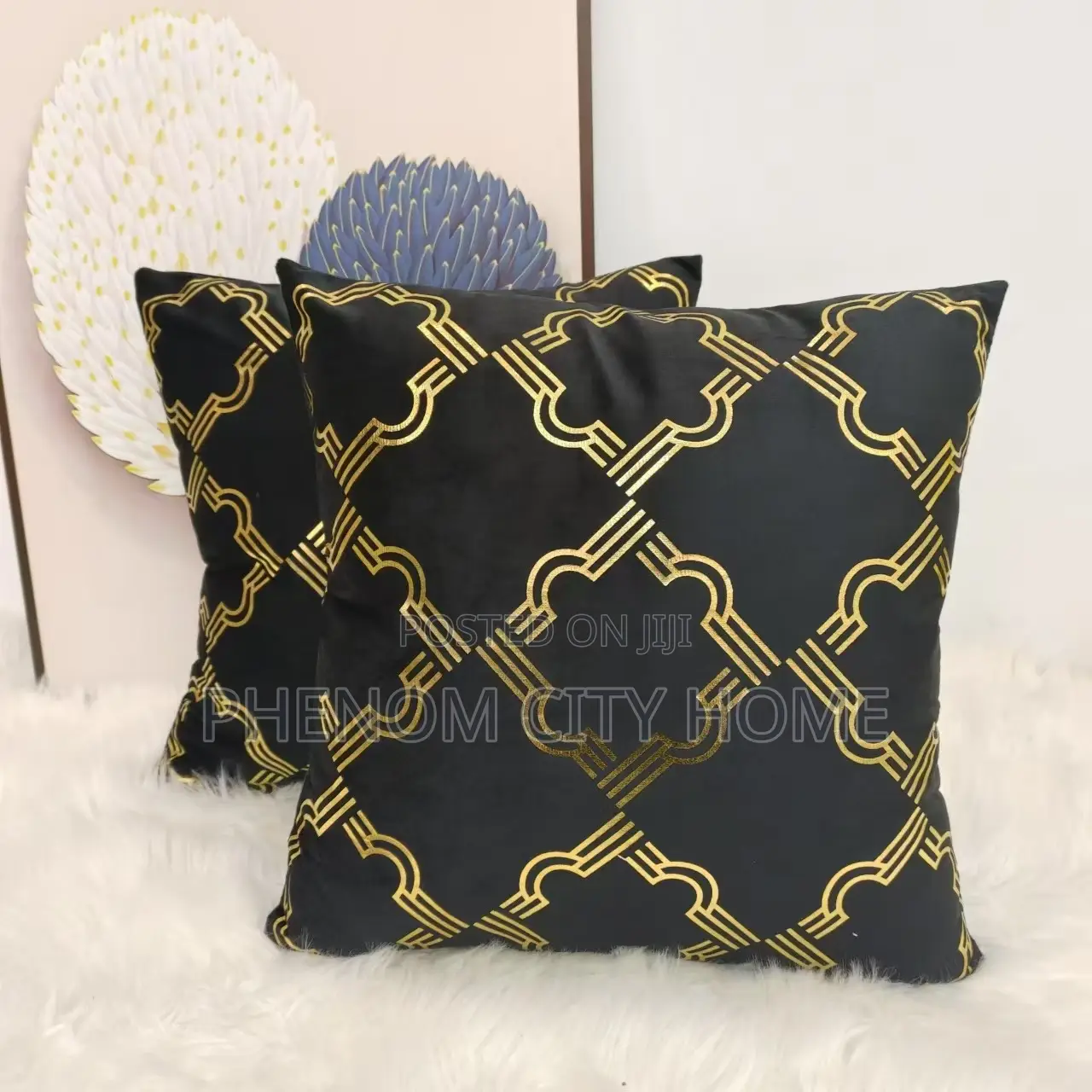 Gold Black Import Throwpillow Covers