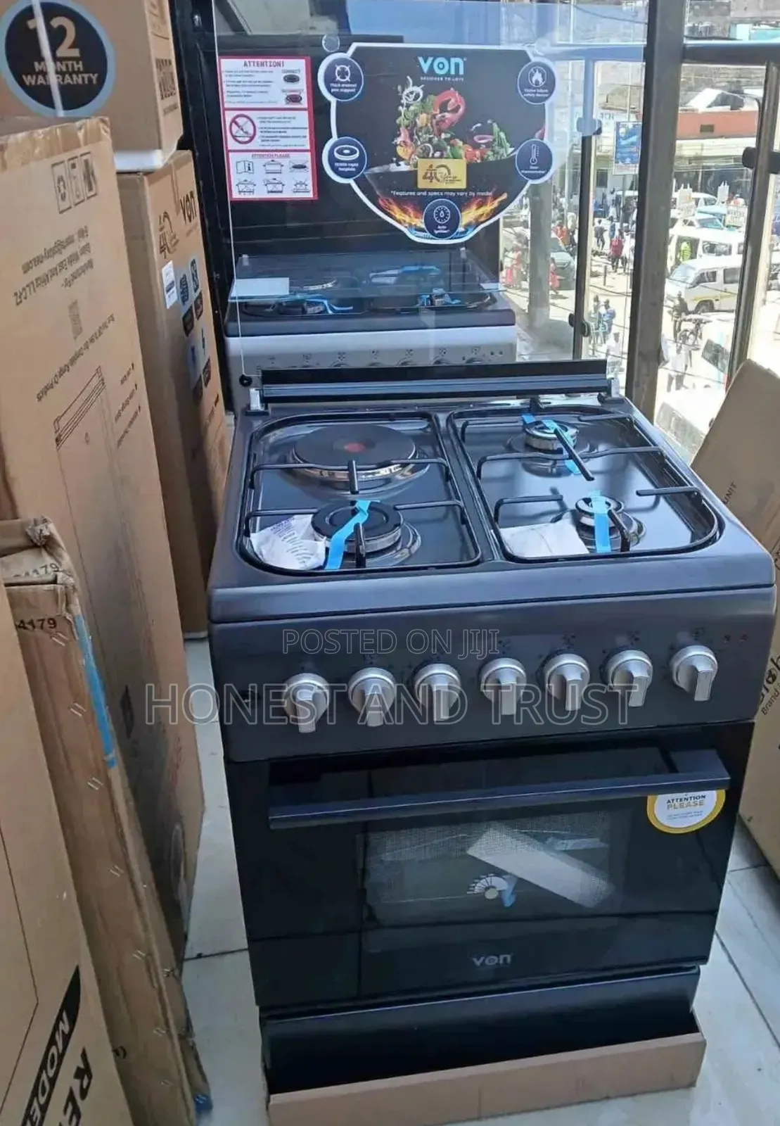 Von 58x58 3 Gas + 1 Electric Hotplate Freestanding Cooker