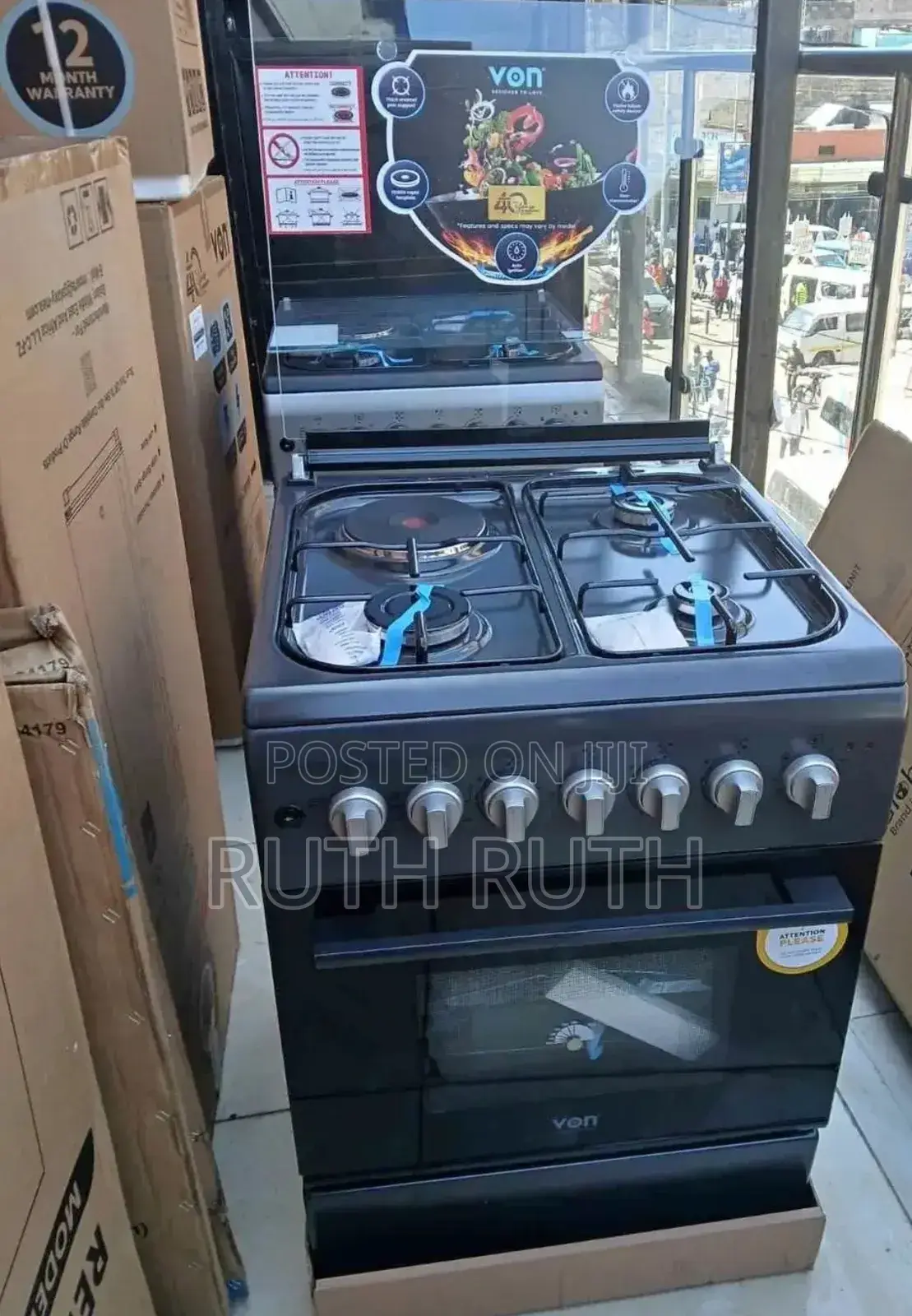 Von 58x58 3 Gas + 1 Electric Hotplate Freestanding Cooker