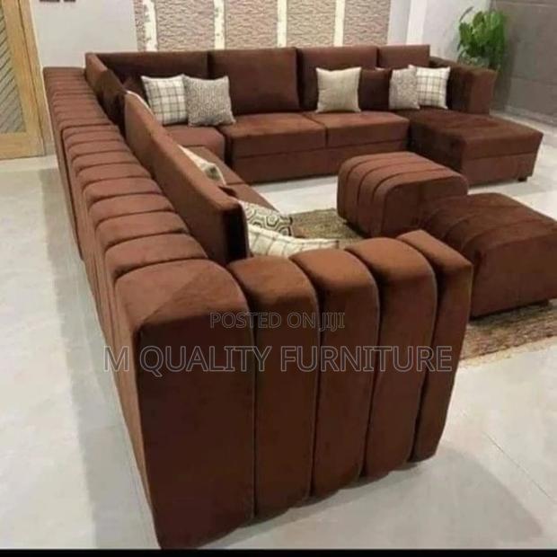 New Brown U Shape Couch - main view
