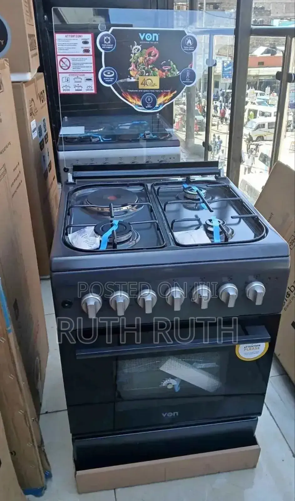 Von (Vcf61ffd) 58×58cm, 3-Gas+1-Electric Gas Cookers ;