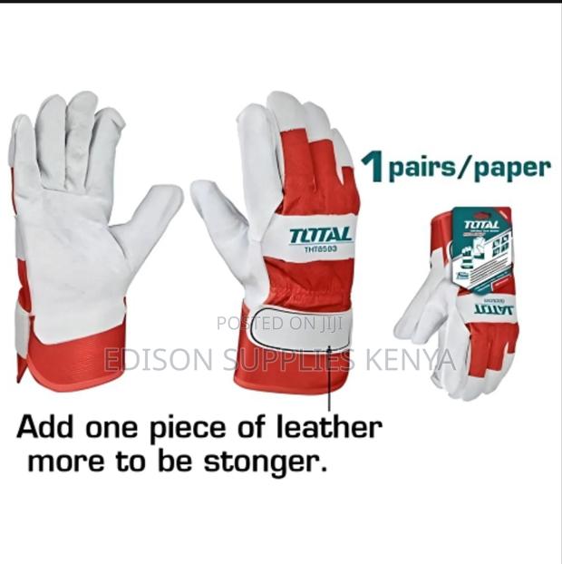 Total Leather Working Gloves Heavy Duty Gardening Gloves - main view