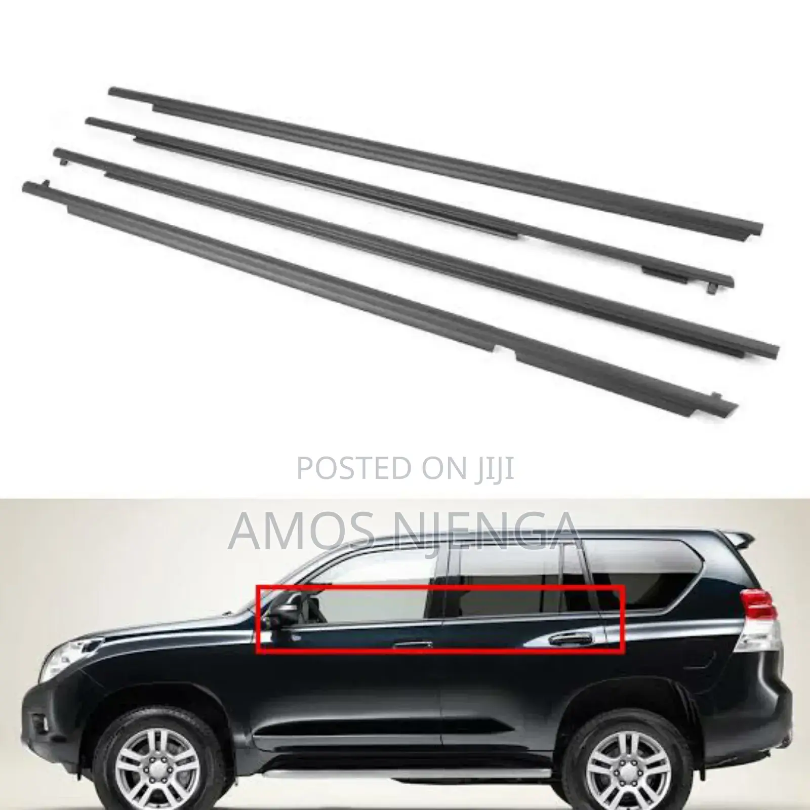 Prado 150 Weather Strips With Chrome