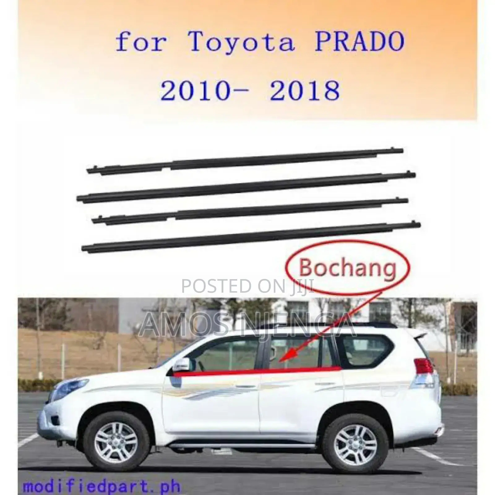 Prado 150 Weather Strips With Chrome