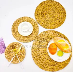 6pc Round Hand Straw Table Mats