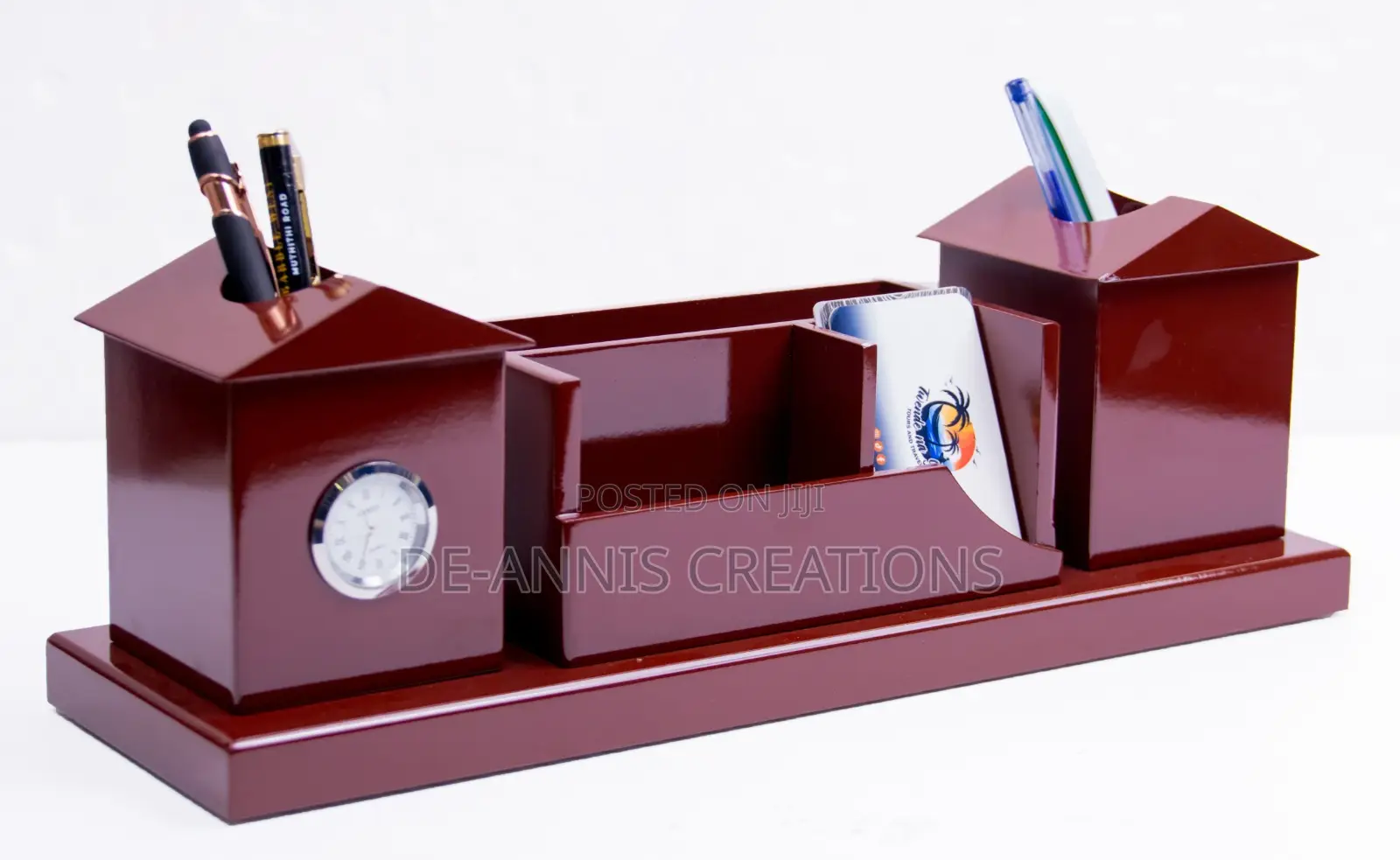 Brown Wooden Desk Organizer