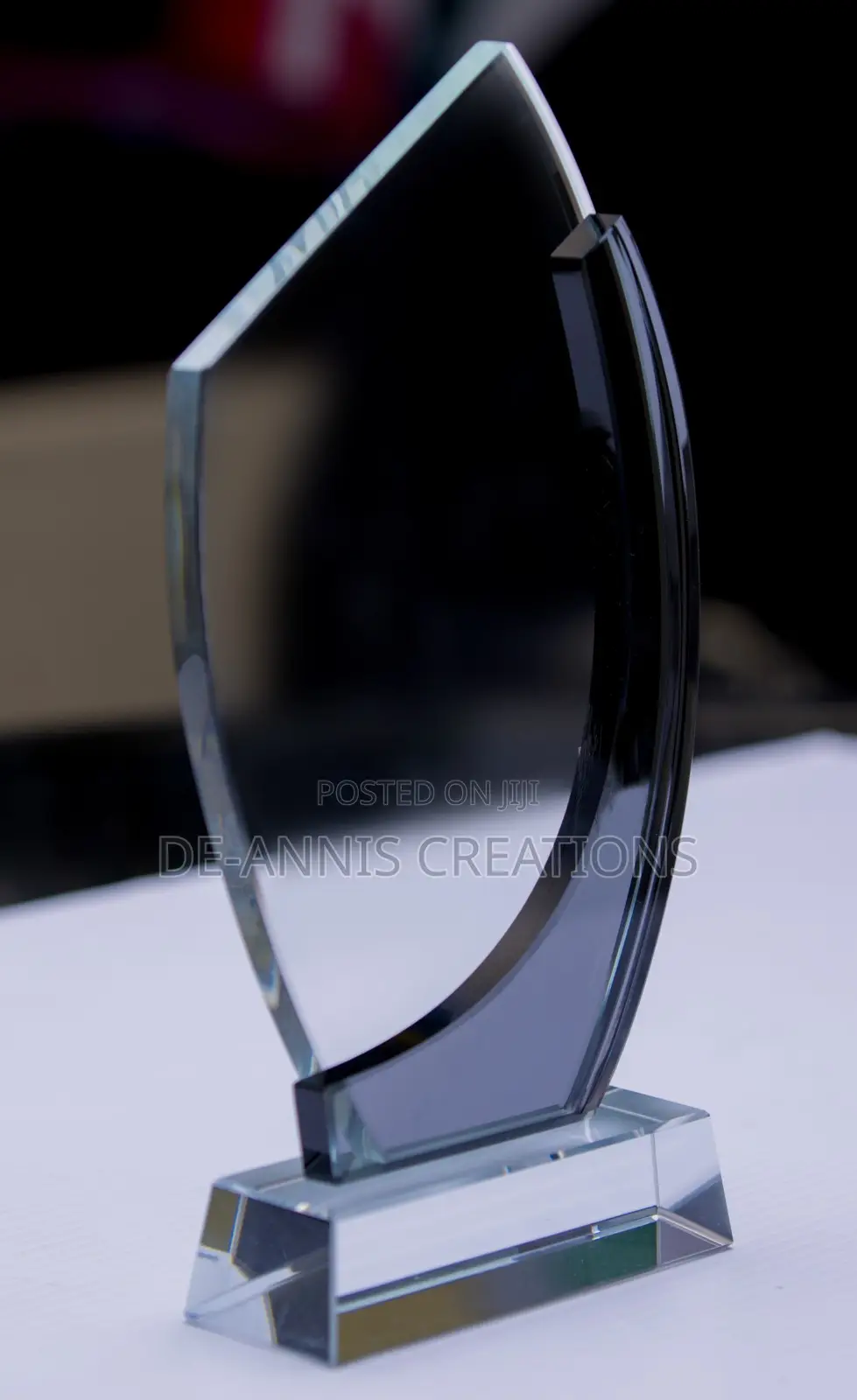 Black Double Curve Wedge Plaque
