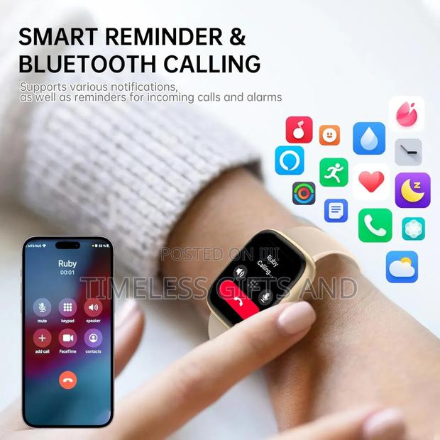 Idw26 Unisex Smart Watch Pink - thumbnail 3