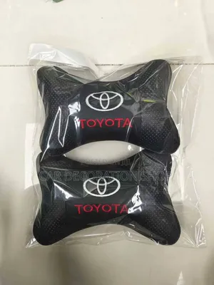 Toyota 2pcs Leather Car Logo Branded Seat Neck Pillow