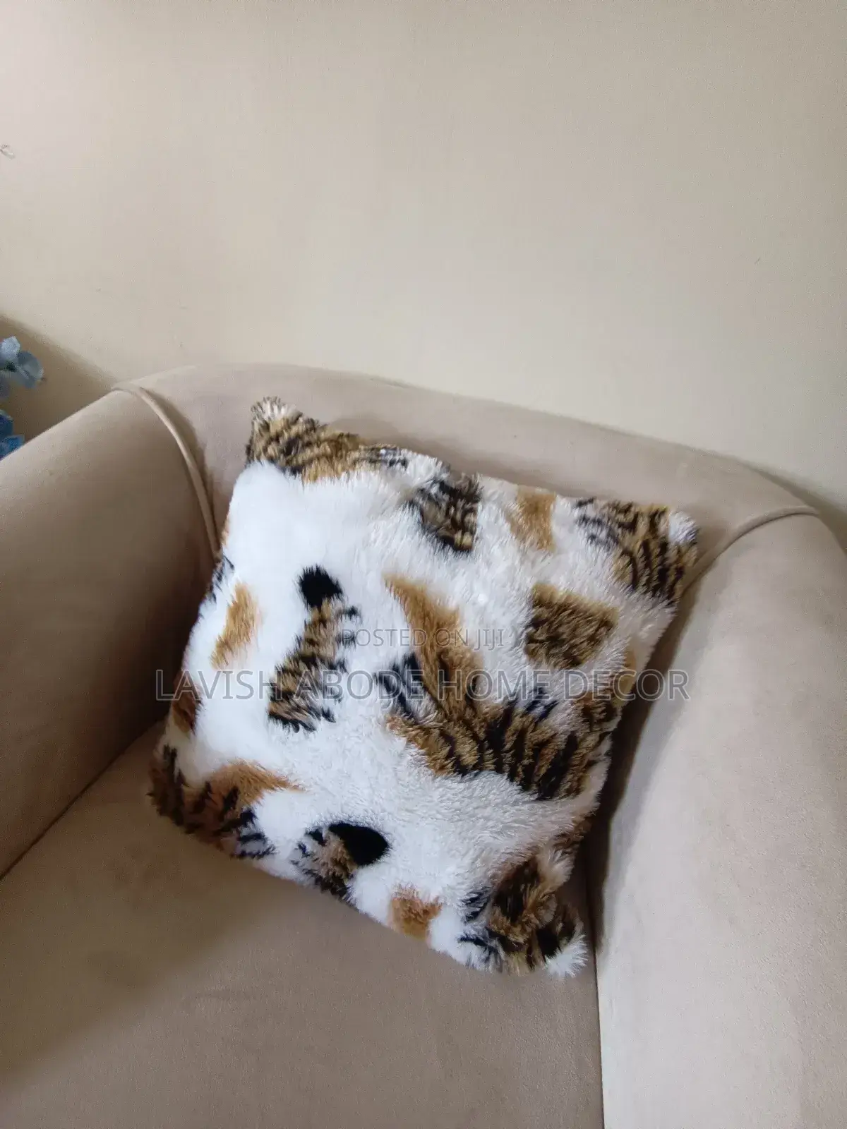 Animal Print Fluffy Throw Pillow Cover