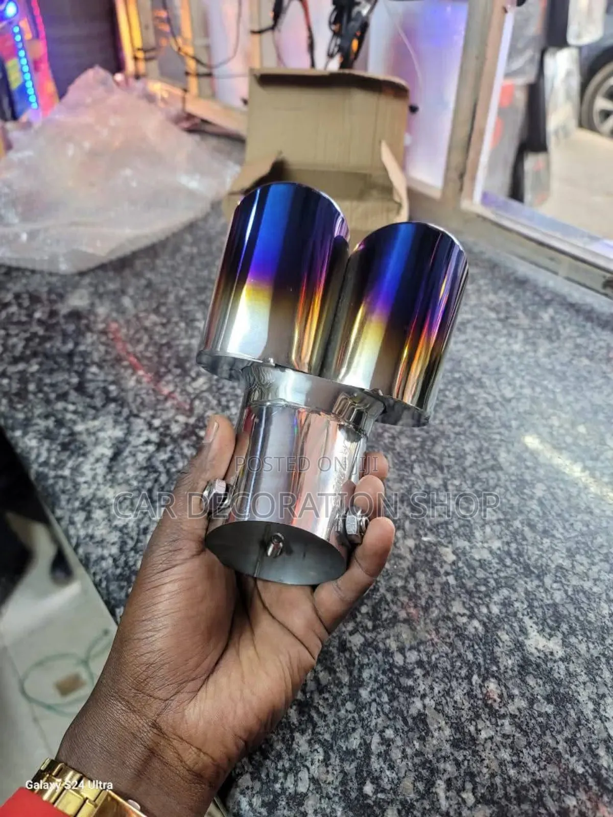 Burnt Blue End Tip Dual Universal Exhaust Tip