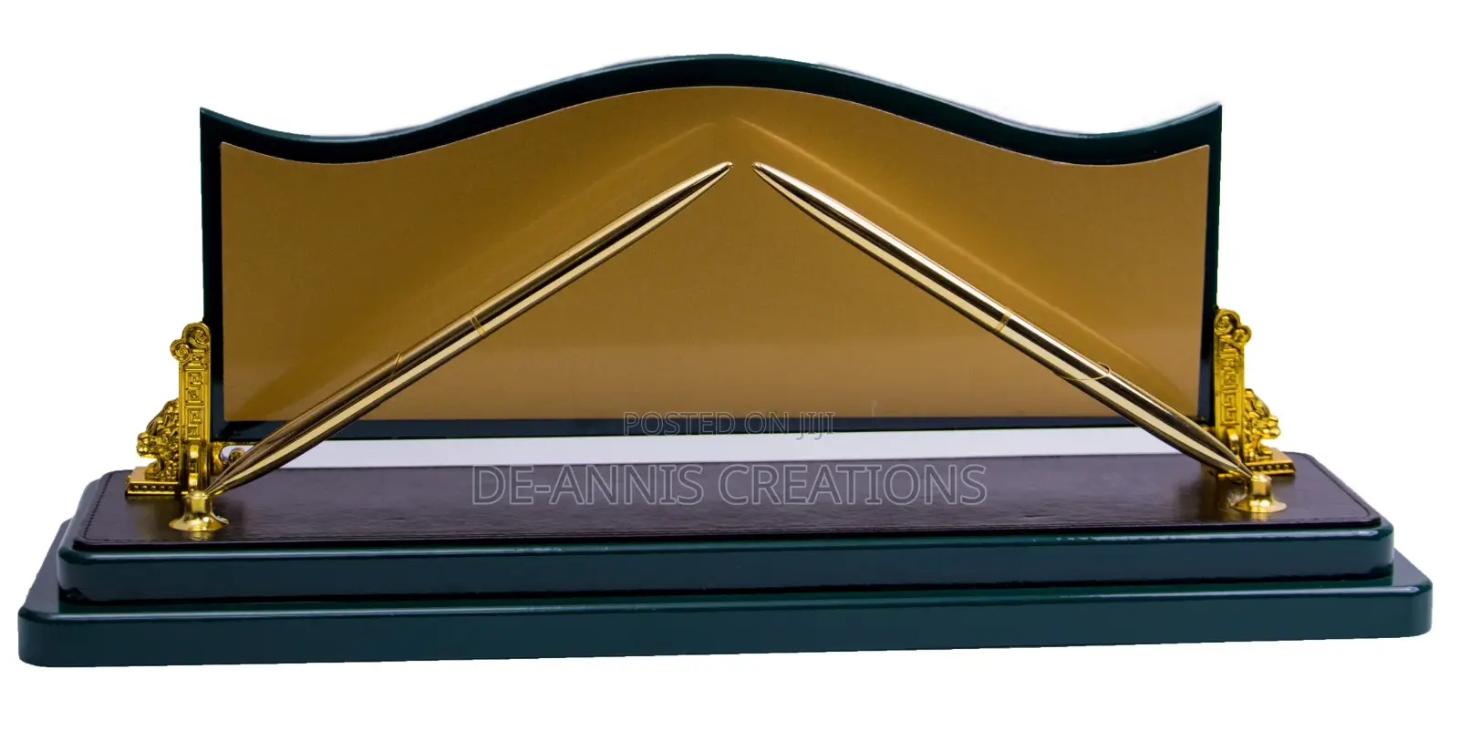 Executive Green/Gold Desk Organizer
