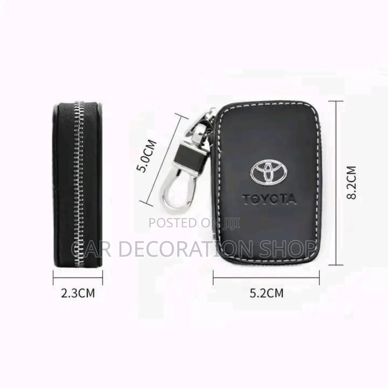 Car Key Alarm Leather Case With Toyota Logo