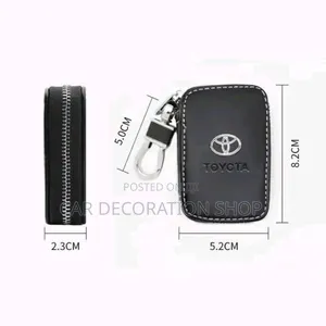 Car Key Alarm Leather Case With Toyota Logo