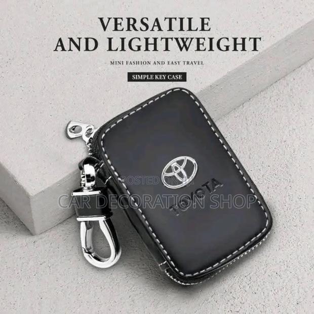 Car Key Alarm Leather Case With Toyota Logo