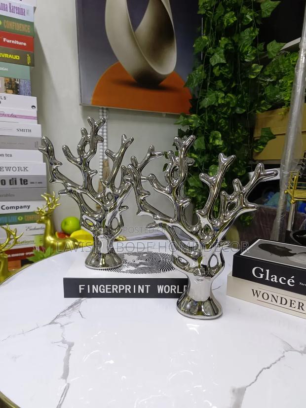 Silver Tree Sculpture Decor Piece - thumbnail 2