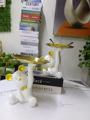 Decorative Bear Sculpture With Key Tray/ Holder