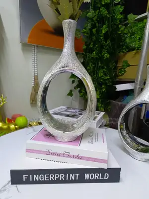 Silver Donut Flower Decorative Vase