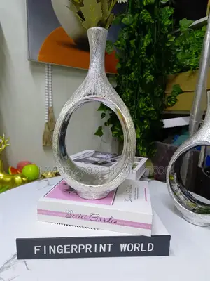 Silver Donut Flower Decorative Vase