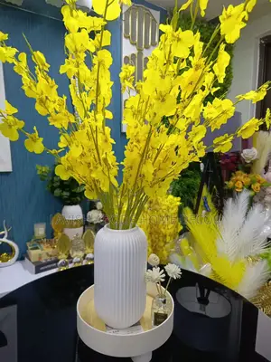 White Flower Vase With Yellow Flowers