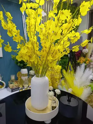 White Flower Vase With Yellow Flowers