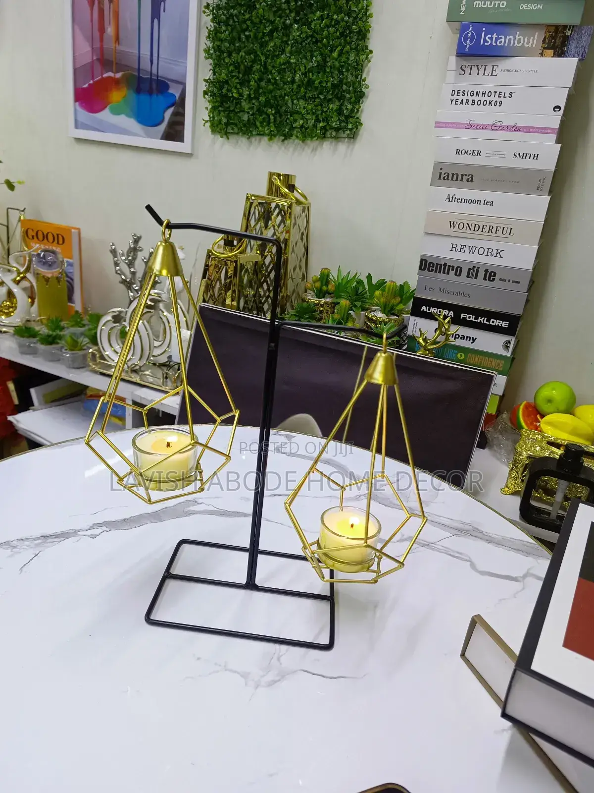 Weigh Balance Candle Holder - Black Gold