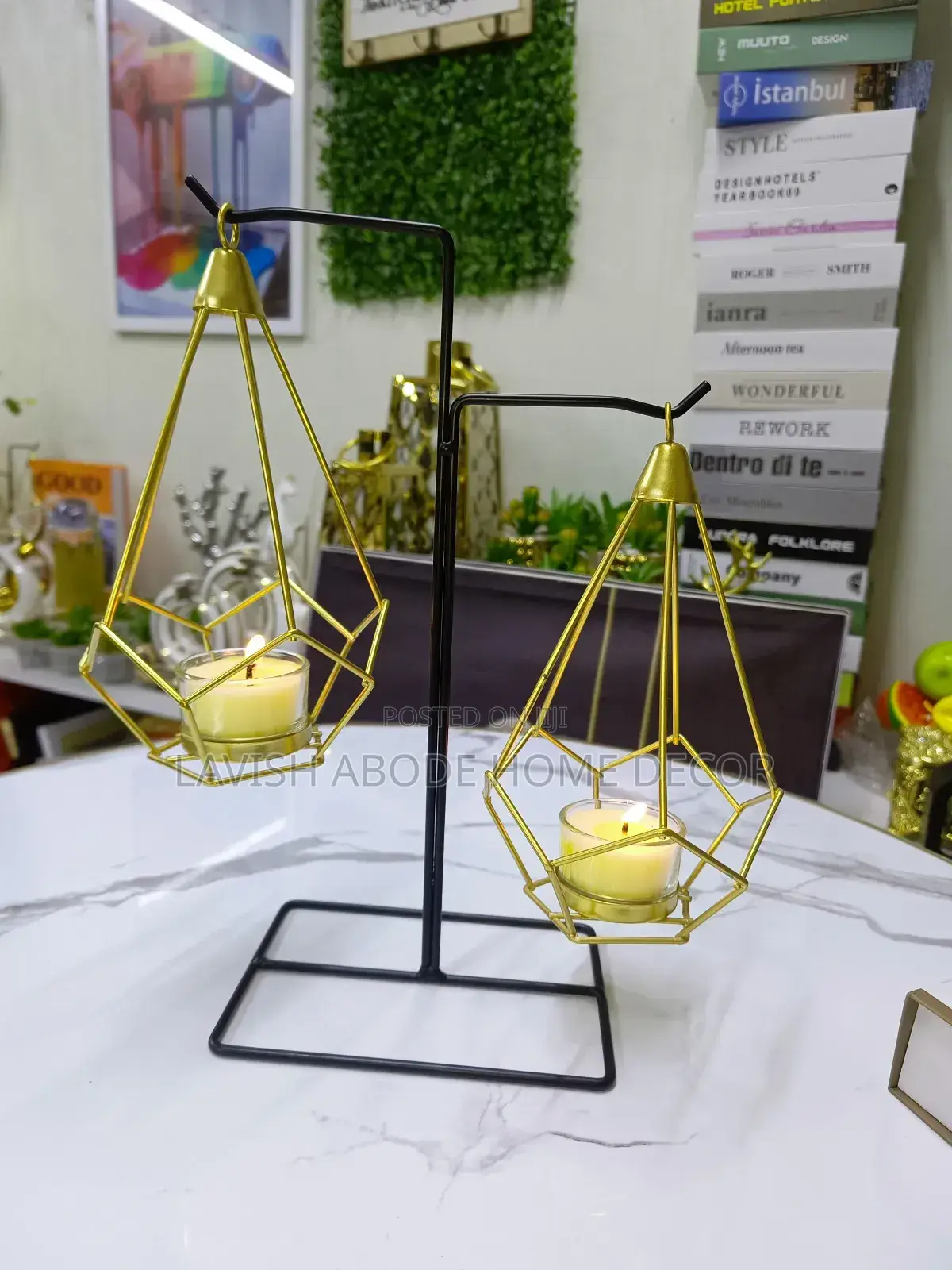 Weigh Balance Candle Holder - Black Gold