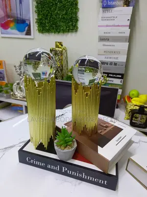 Tall Crystal Ball Metallic Decor