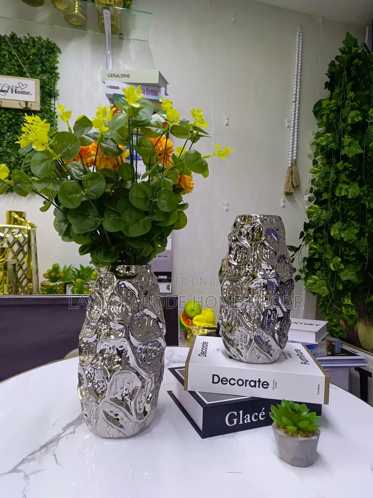Silver Flower Vase Flower Vase Decor for Home and Office