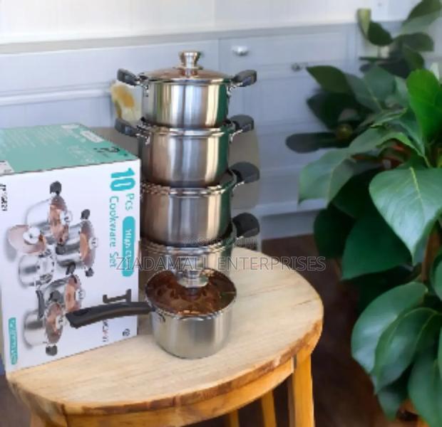 Jamespot Jptg021: 10-Piece Stainless Cookware, Various Sizes - main view