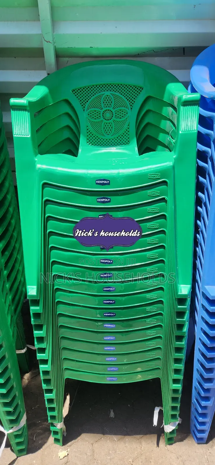 2028 Green Kenpoly Plastic Chair, Plastic Chairs