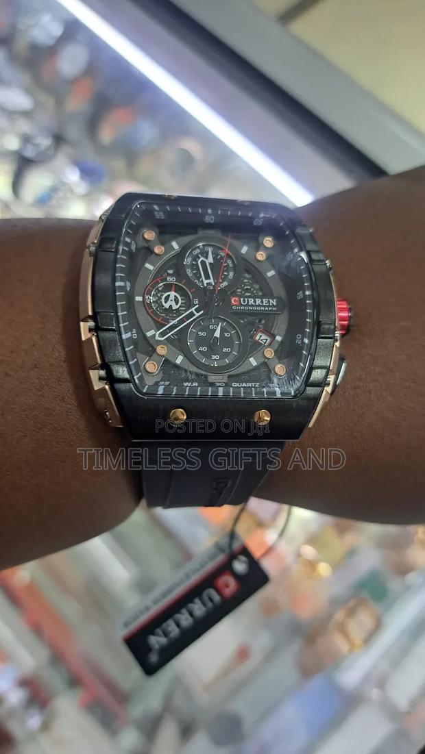 Curren Men Black Rubber Skeleton Watch - thumbnail 2