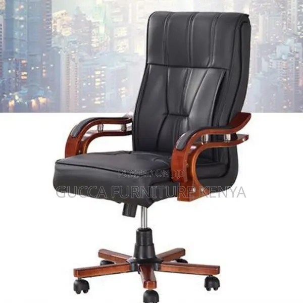 Office Chairs: Ergonomic Coal Leather Bliss Office Chair