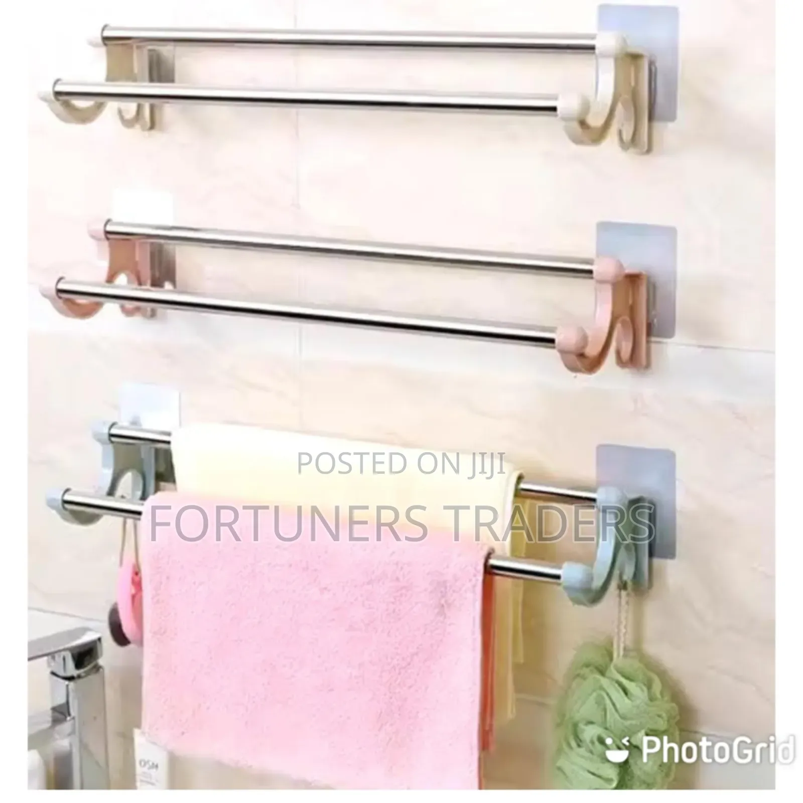 *54cm Self Adhesive Double Pole Towel Holder,*