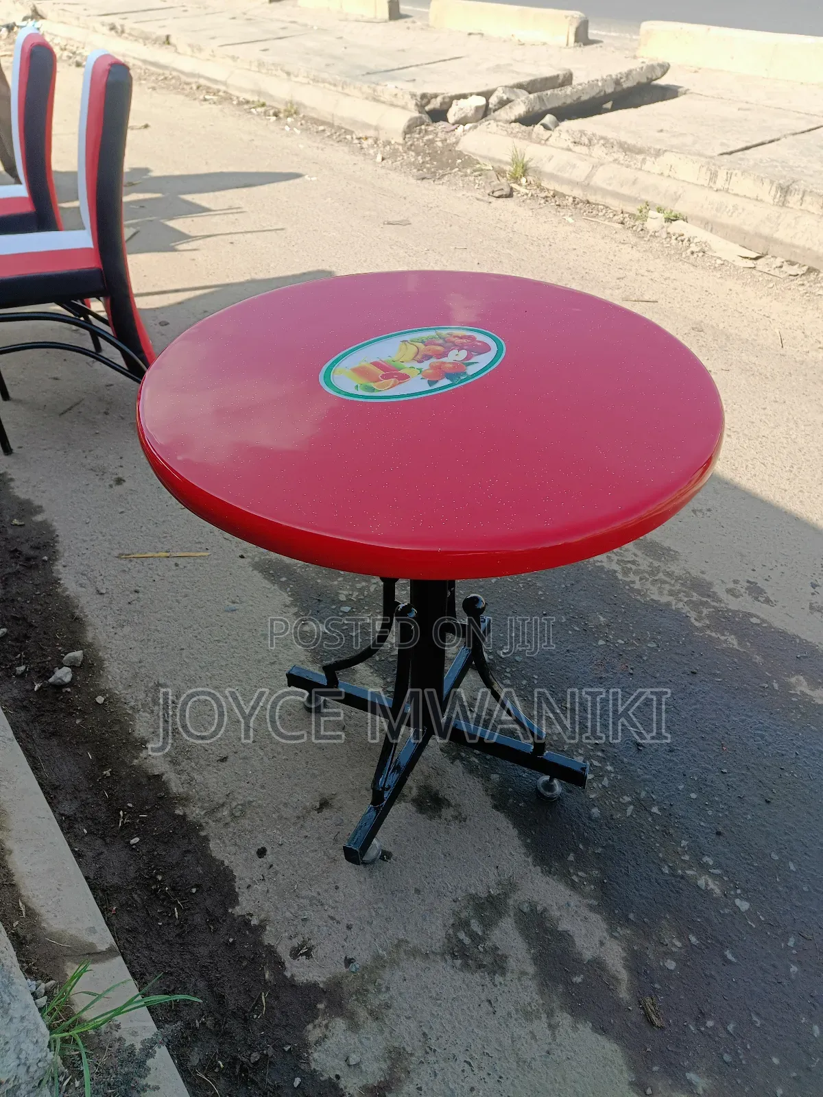 Restaurant Table, Round Red Colour 